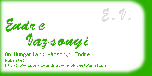 endre vazsonyi business card