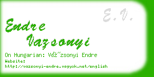 endre vazsonyi business card
